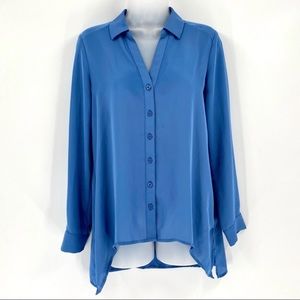 DANA BUCHMAN Button Up High Low Blouse Top 0055